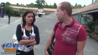 Amateur brunette has her holes...