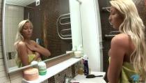 Blonde teen bombshell gets sli...